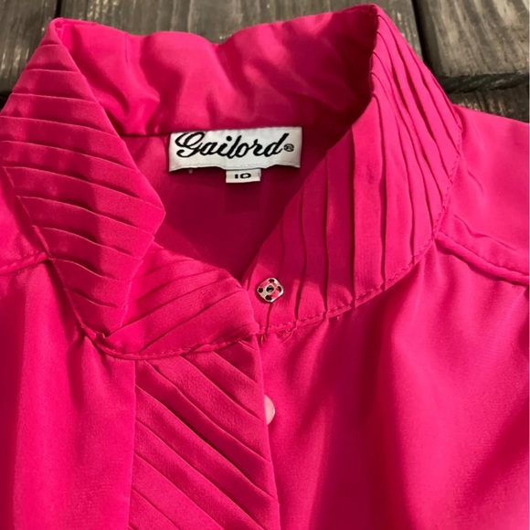 Vintage Gailord Rasberry Blouse size 10 - Picture 7 of 7